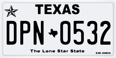 TX license plate DPN0532