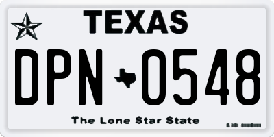 TX license plate DPN0548