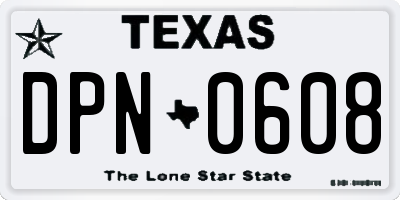 TX license plate DPN0608