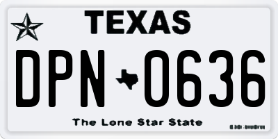 TX license plate DPN0636