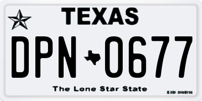 TX license plate DPN0677