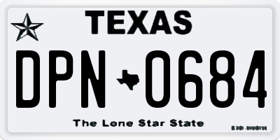 TX license plate DPN0684