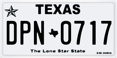 TX license plate DPN0717