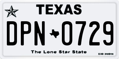 TX license plate DPN0729