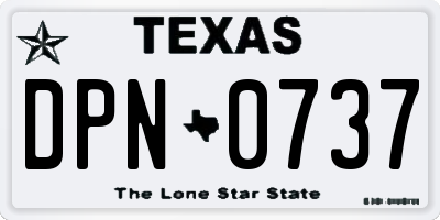 TX license plate DPN0737