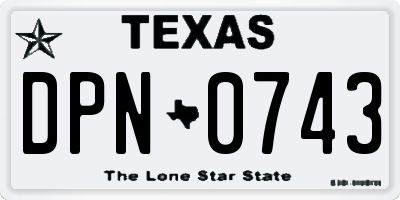 TX license plate DPN0743