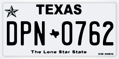TX license plate DPN0762