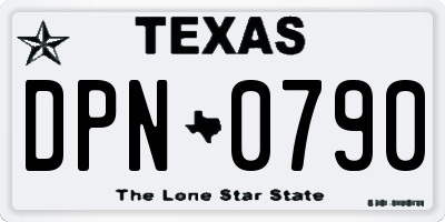 TX license plate DPN0790