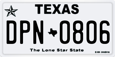 TX license plate DPN0806
