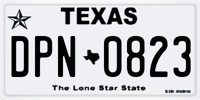 TX license plate DPN0823