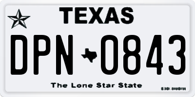 TX license plate DPN0843