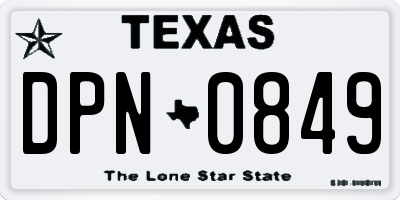 TX license plate DPN0849