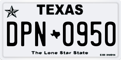 TX license plate DPN0950