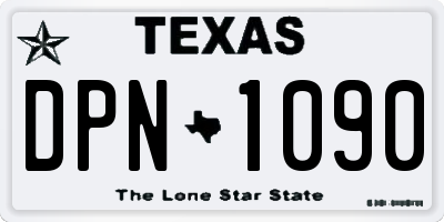 TX license plate DPN1090