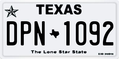 TX license plate DPN1092