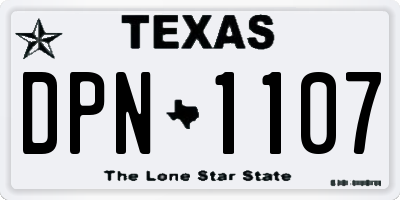 TX license plate DPN1107