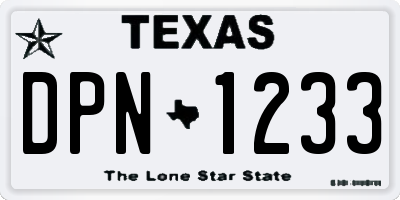 TX license plate DPN1233