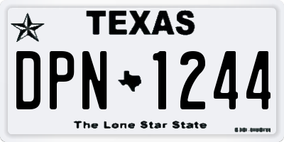 TX license plate DPN1244