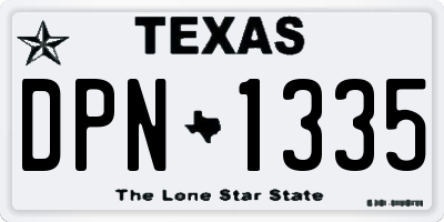 TX license plate DPN1335