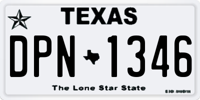 TX license plate DPN1346