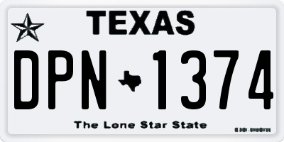 TX license plate DPN1374