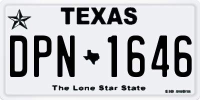 TX license plate DPN1646