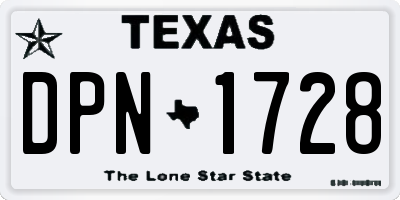 TX license plate DPN1728