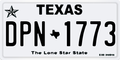 TX license plate DPN1773