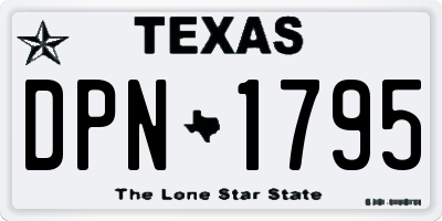 TX license plate DPN1795