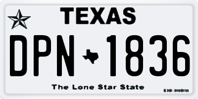 TX license plate DPN1836
