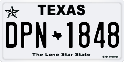 TX license plate DPN1848