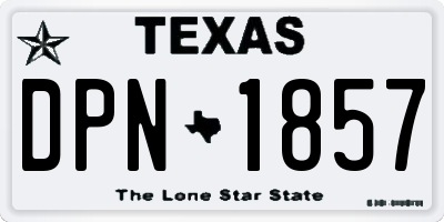TX license plate DPN1857