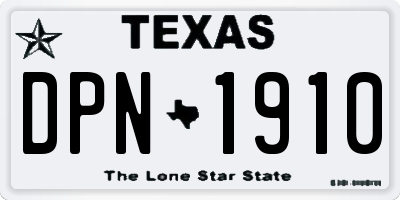 TX license plate DPN1910