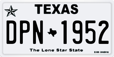 TX license plate DPN1952