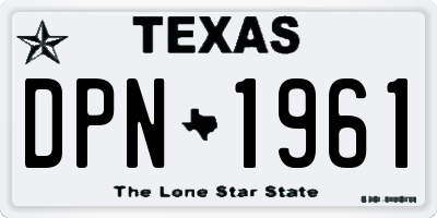 TX license plate DPN1961