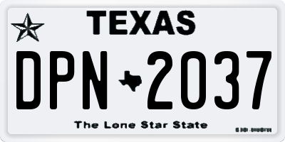 TX license plate DPN2037
