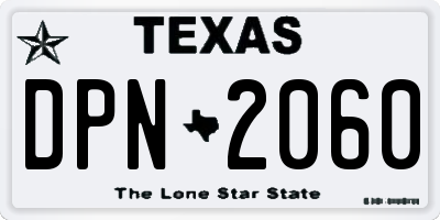 TX license plate DPN2060