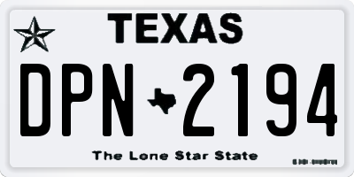 TX license plate DPN2194