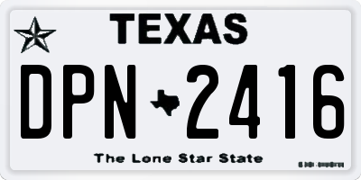 TX license plate DPN2416