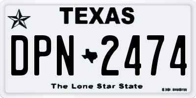 TX license plate DPN2474