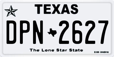 TX license plate DPN2627