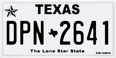 TX license plate DPN2641