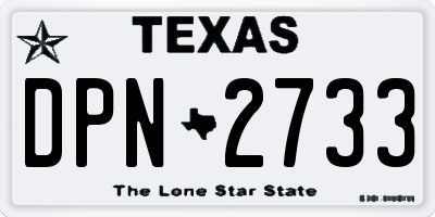 TX license plate DPN2733