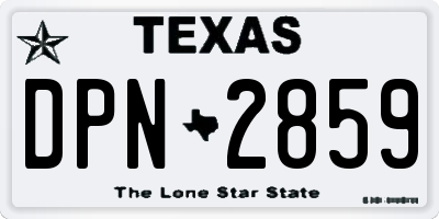 TX license plate DPN2859