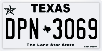 TX license plate DPN3069