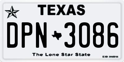 TX license plate DPN3086