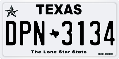 TX license plate DPN3134