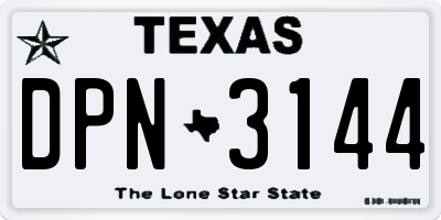 TX license plate DPN3144