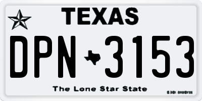 TX license plate DPN3153