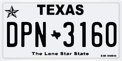 TX license plate DPN3160